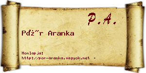 Pór Aranka névjegykártya